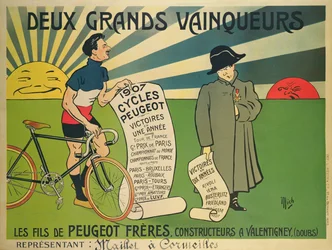 Peugeot-pyöriä mainostava juliste